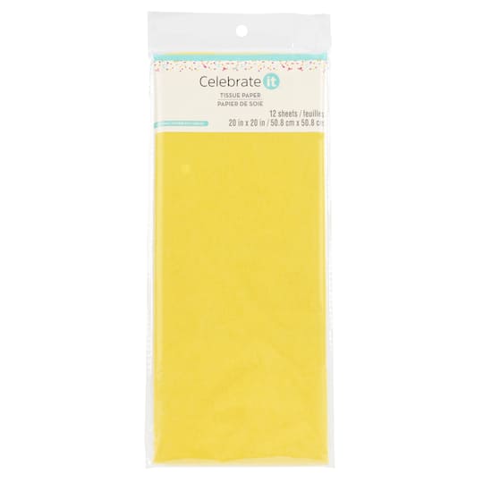Yellow Tissue Paper by Celebrate It™, 12 Sheets